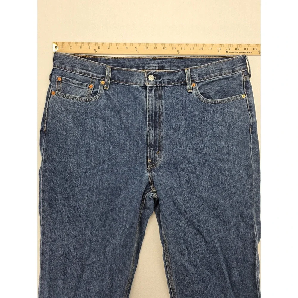 Levi's 550 Relaxed Fit Tapered Leg Jeans 42x32 Medium Blue Denim Red Tag Cotton